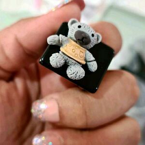 Teddy Bear Chunky Resin Statement Ring